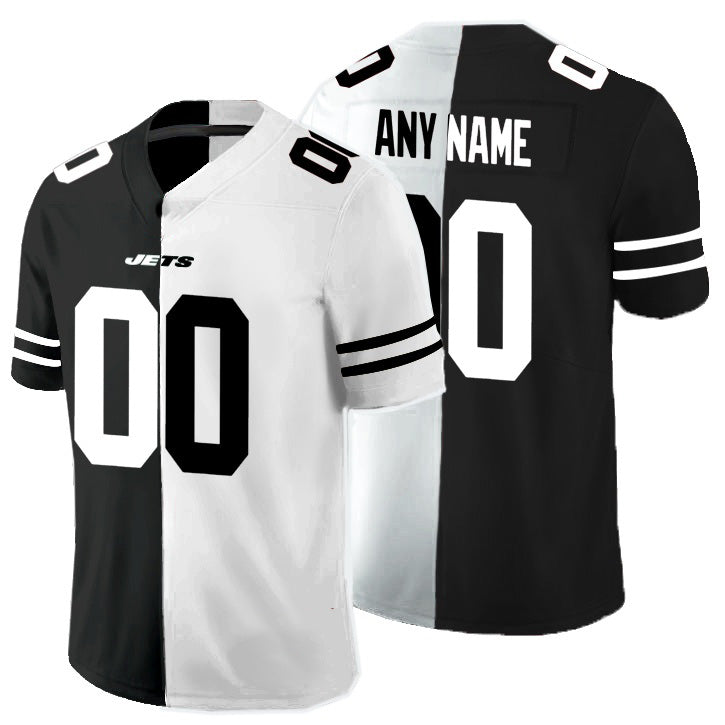 American Football Jersey | Custom NY.Jets Black And White Split Limited Marou - image 1