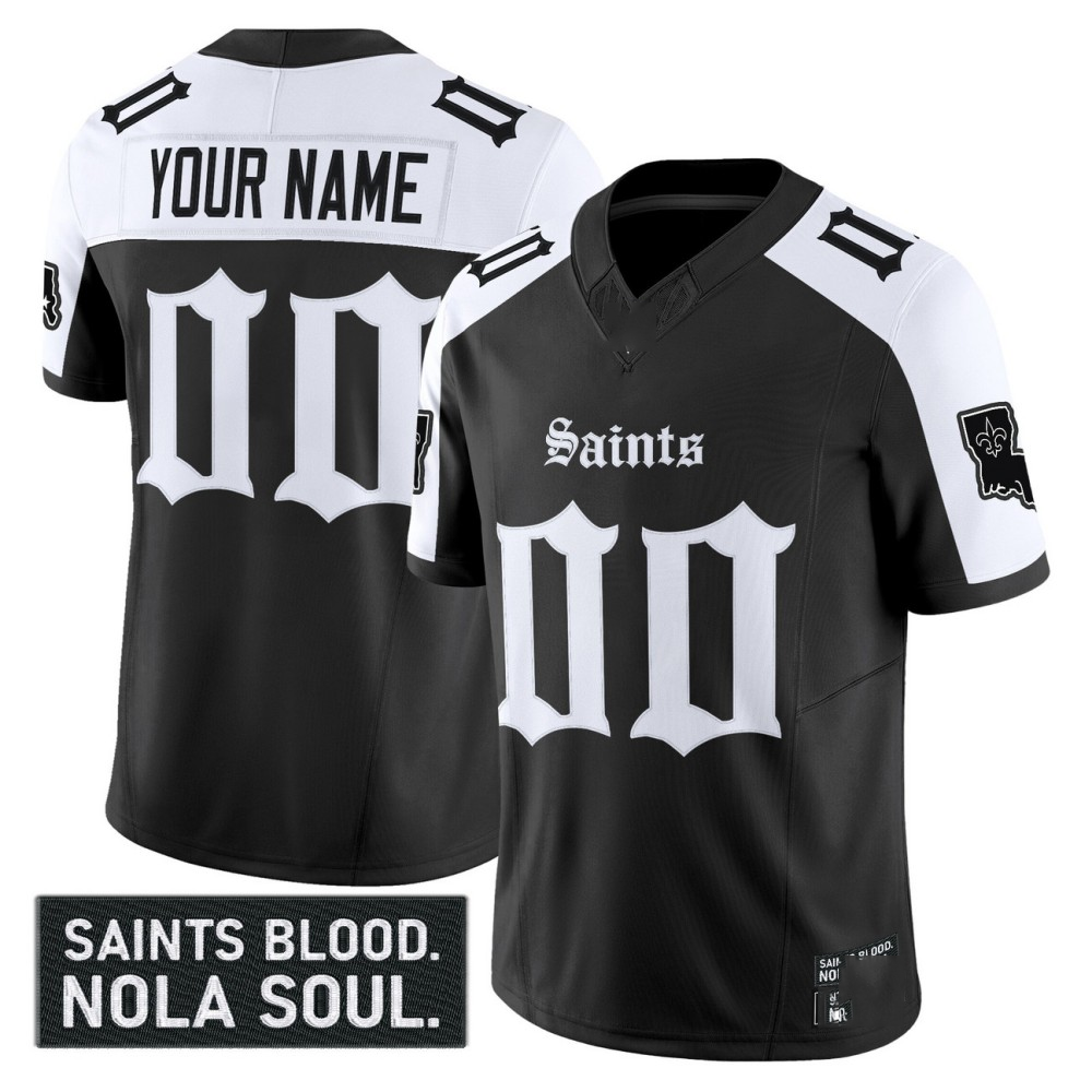 American Football Jersey | Custom New Orleans Saints Black Alternate Gothic Vieux Carré Edition F.U.S.E. Vapor Limited Stitched - image 1