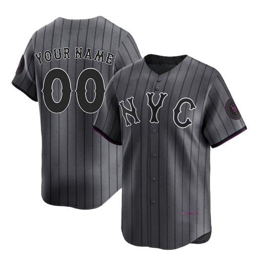 Baseball Jersey | Custom New York Mets Graphite 2024 City Connect Limited Stitched - image 1