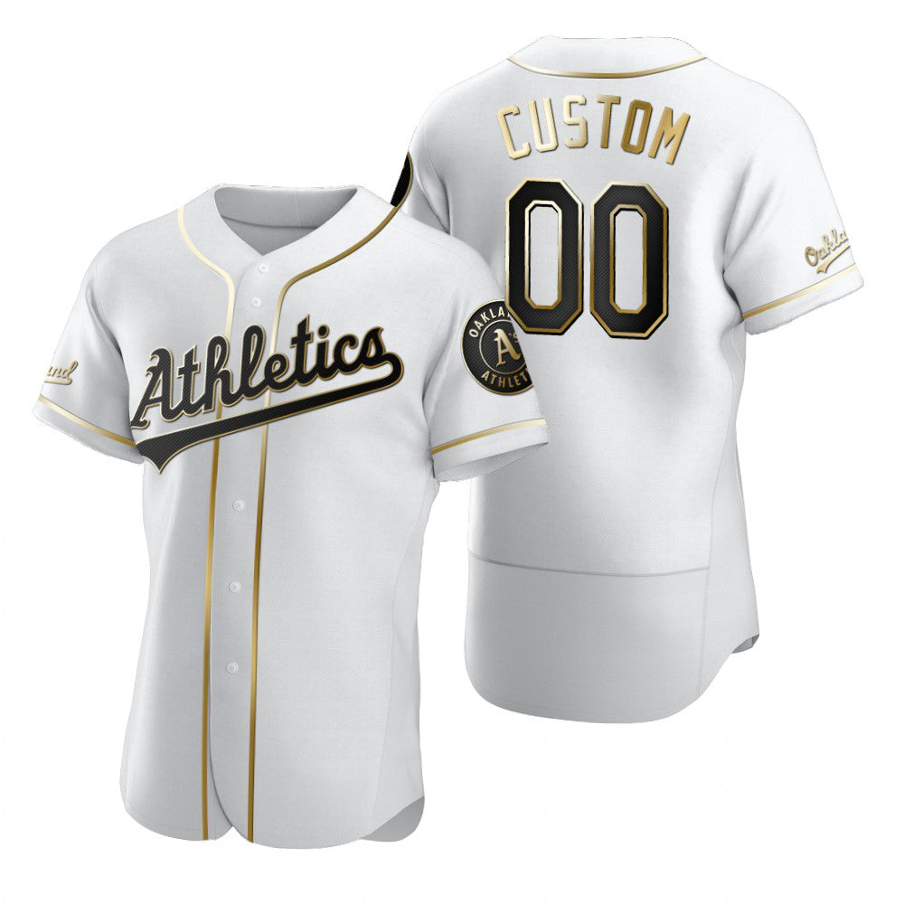 Baseball Jersey | Custom Oakland Athletics White Stitched Golden Edition - image 1