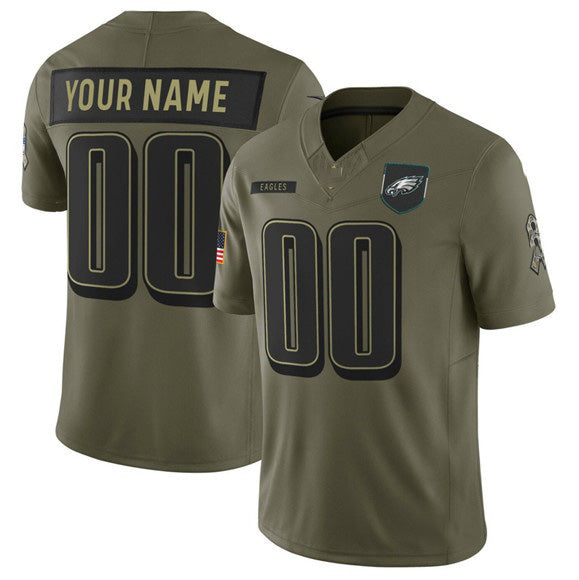 American Football Jersey | Custom P.Eagles Active Player Olive 2025 Salute to Service Limited Stitched Marou - image 1