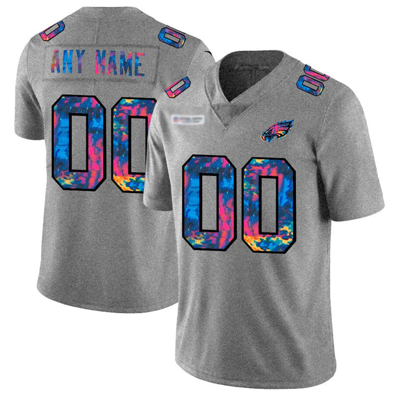 American Football Jersey | Custom P.Eagles Gray Multi-Color 2020 Crucial Catch Limited Marou - image 1