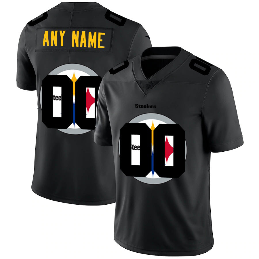 American Football Jersey | Custom P.Steelers Black Team Logo Dual Overlap Limited Marou - image 1