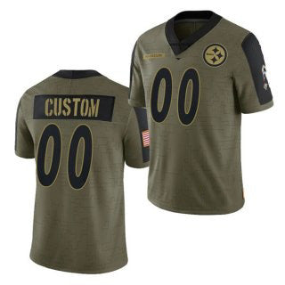 American Football Jersey | Custom P.Steelers Olive ACTIVE PLAYER 2021 Salute To Service Limited Stitched Marou - image 1