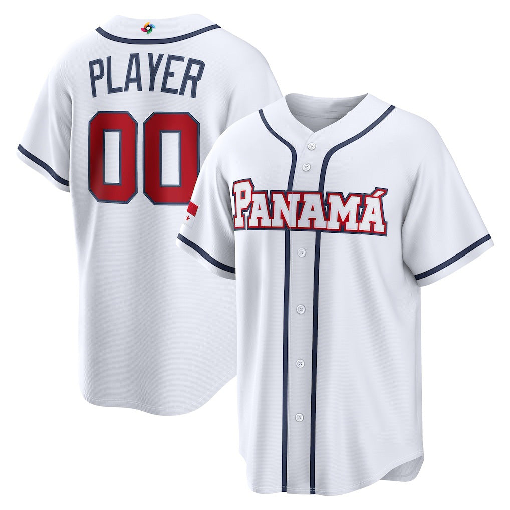 Baseball Jersey | Custom Panama Baseball 2026 World Baseball Classic Home Pick-A-Player Jersey - White - image 1