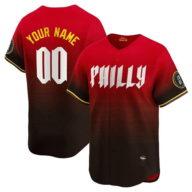 Baseball Jersey | Custom Philadelphia Phillies Active Player Red 2024 City Connect Limited Stitched - image 1