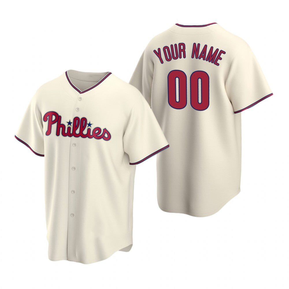 Baseball Jersey | Custom Philadelphia Phillies Cream Stitched Cool - image 1