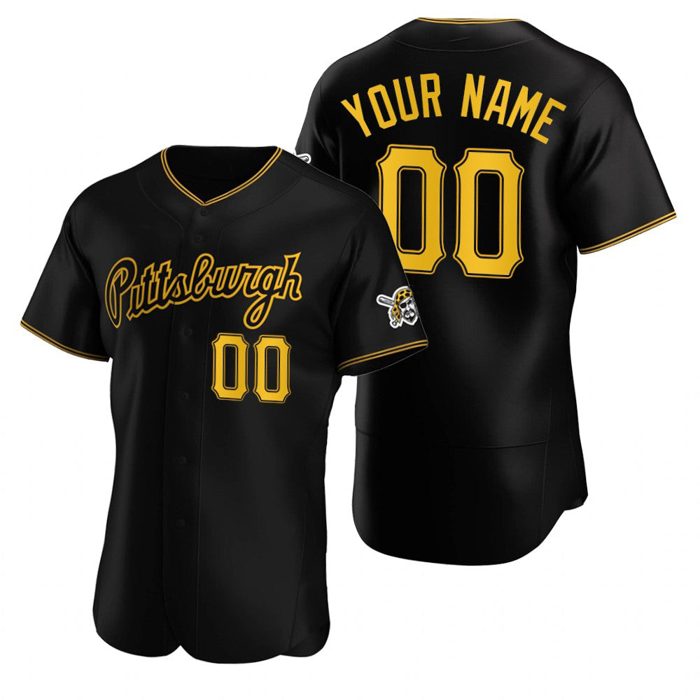 Baseball Jersey | Custom Pittsburgh Pirates Black Stitched Flex - image 1