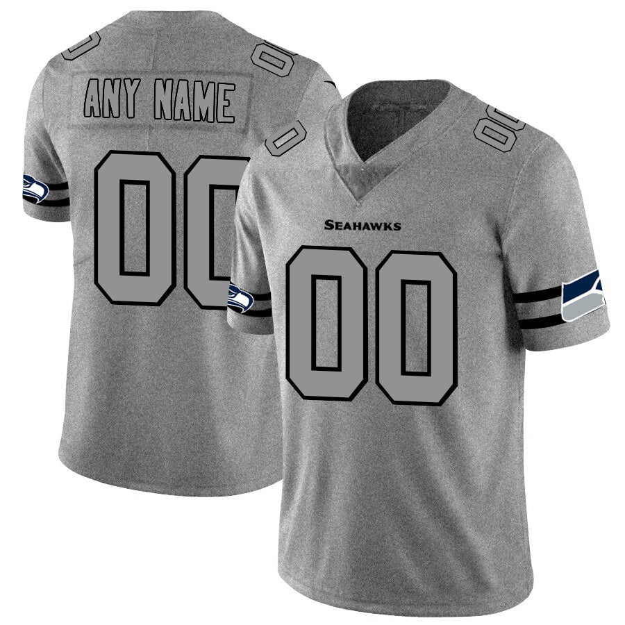 American Football Jersey | Custom S.Seahawks 2019 Gray Gridiron Gray Limited Marou - image 1