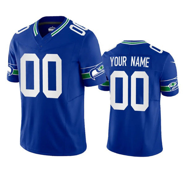 American Football Jersey | Custom S.Seahawks Active Player Royal 2023 F.U.S.E. Vapor Limited Throwback Stitched Marou - image 1