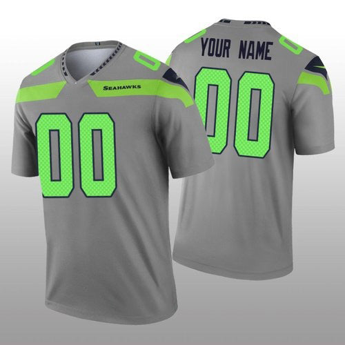 American Football Jersey | Custom S.Seahawks Gray Inverted Legend Marou - image 1