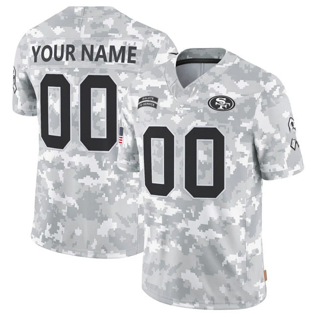 American Football Jersey | Custom SF.49ers Active Player 2024 F.U.S.E Arctic Camo Salute To Service Limited Stitched Marou - image 1