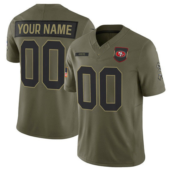 American Football Jersey | Custom SF.49ers Active Player Olive 2025 Salute to Service Limited Stitched Marou - image 1