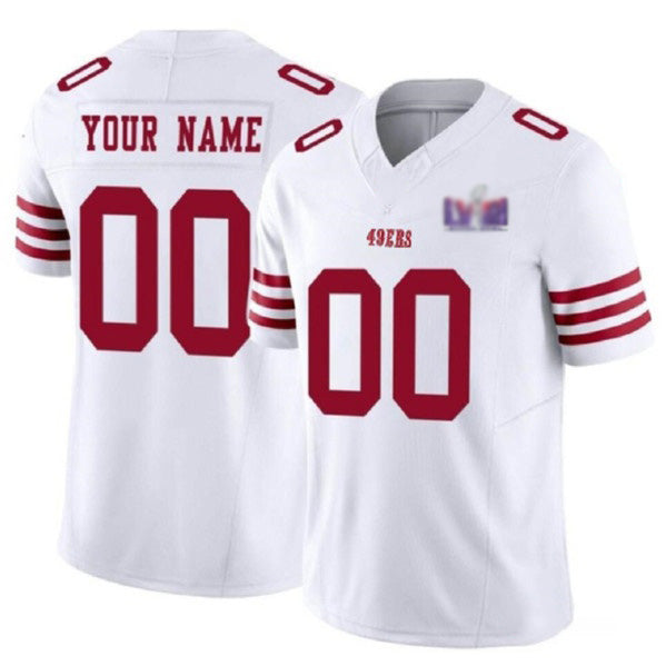 American Football Jersey | Custom SF.49ers Active Player White 2024 F.U.S.E. LVIII Patch Limited Stitched Marou - image 1