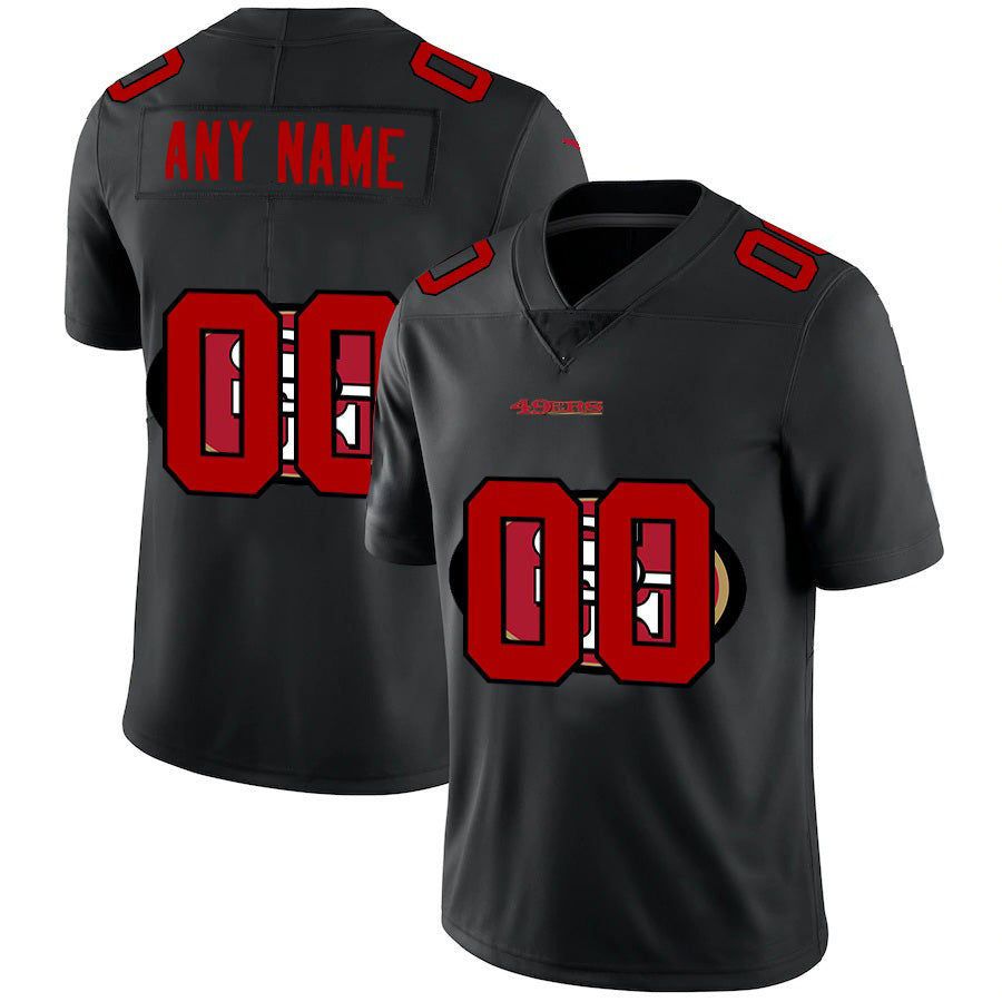 American Football Jersey | Custom SF.49ers Black Team Logo Dual Overlap Limited Marou - image 1
