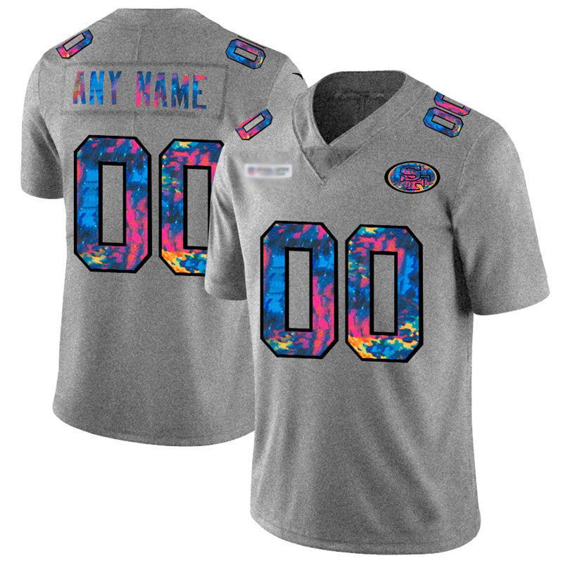 American Football Jersey | Custom SF.49ers Gray Multi-Color 2020 Crucial Catch Limited Marou - image 1