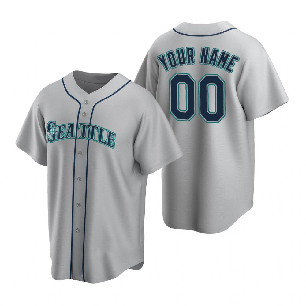 Baseball Jersey | Custom Seattle Mariners Gray Stitched Road - image 1