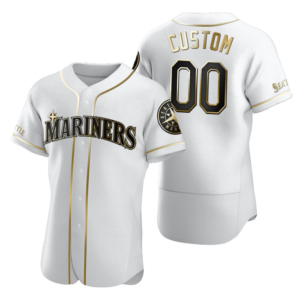 Baseball Jersey | Custom Seattle Mariners White Stitched Golden Edition - image 1