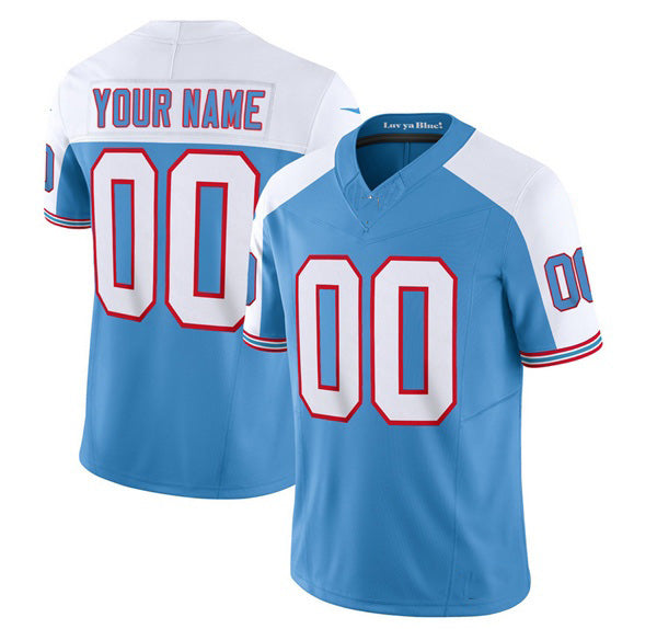 American Football Jersey | Custom T.Titans Active Player Blue White 2023 F.U.S.E. Vapor Limited Throwback Stitched Marou - image 1