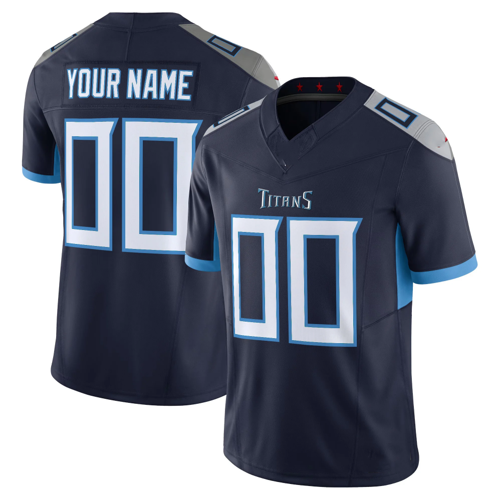 American Football Jersey | Custom T.Titans Navy F.U.S.E. Vapor Limited Stitched - image 1