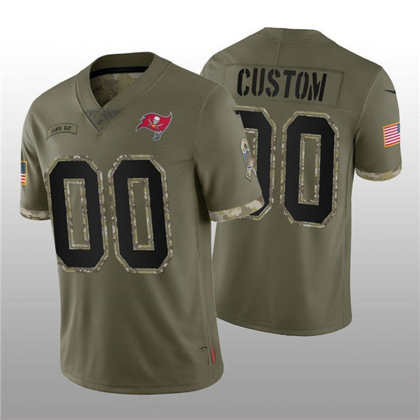 American Football Jersey | Custom TB.Buccaneers ACTIVE PLAYER 2022 Olive Salute To Service Limited Stitched Marou - image 1
