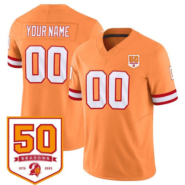 American Football Jersey | Custom TB.Buccaneers Active Player Orange 2025 F.U.S.E. 50th Anniversary Patch Vapor Limited Stitched Marou - image 1