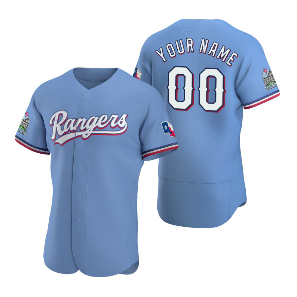 Baseball Jersey | Custom Texas Rangers Light Blue Stitched Flex - image 1