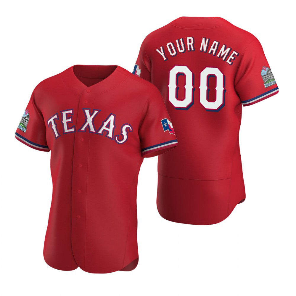Baseball Jersey | Custom Texas Rangers Scarlet Stitched Flex - image 1