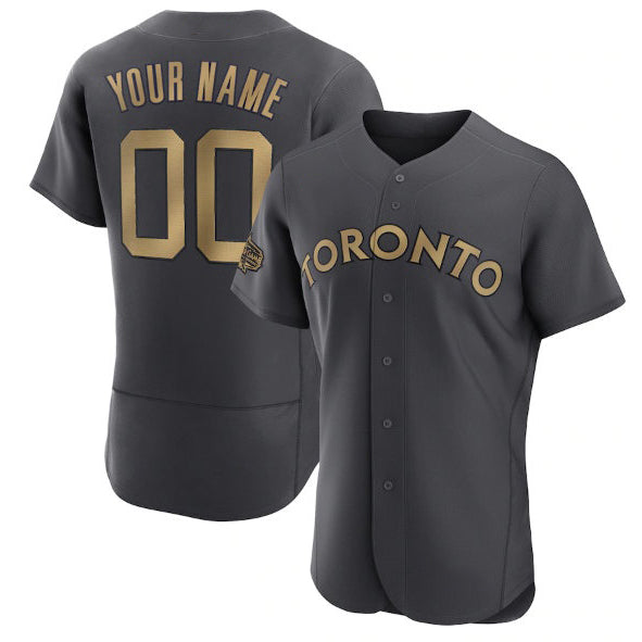 Baseball Jersey | Custom Toronto Blue Jays Active Player Charcoal 2022 All-Star Stitched - image 1
