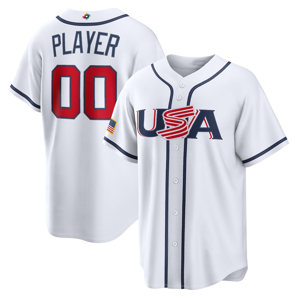 Baseball Jersey | Custom USA Baseball 2026 World Baseball Classic Home Pick-A-Player Jersey - White - image 1