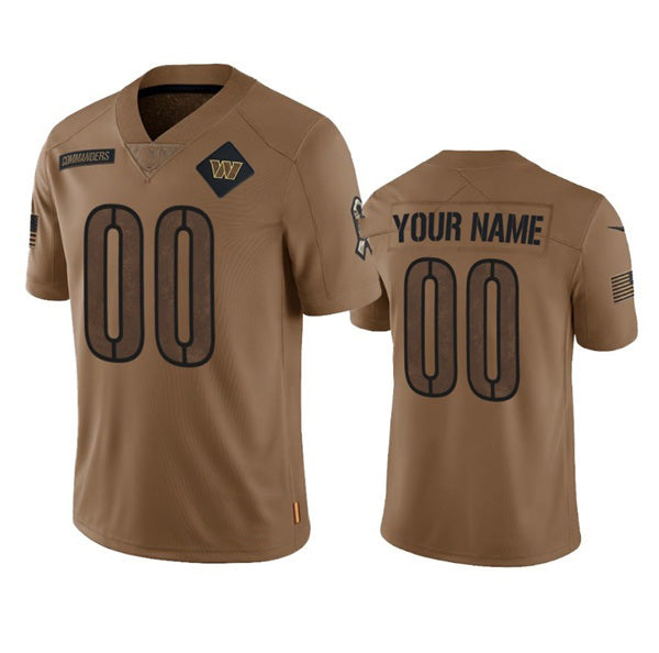 American Football Jersey | Custom W.Commanders Active Player 2023 Brown Salute To Setvice Limited Stitched Marou - image 1
