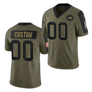 American Football Jersey | Custom W.Football Team Olive ACTIVE PLAYER 2021 Salute To Service Limited Stitched Marou - image 1