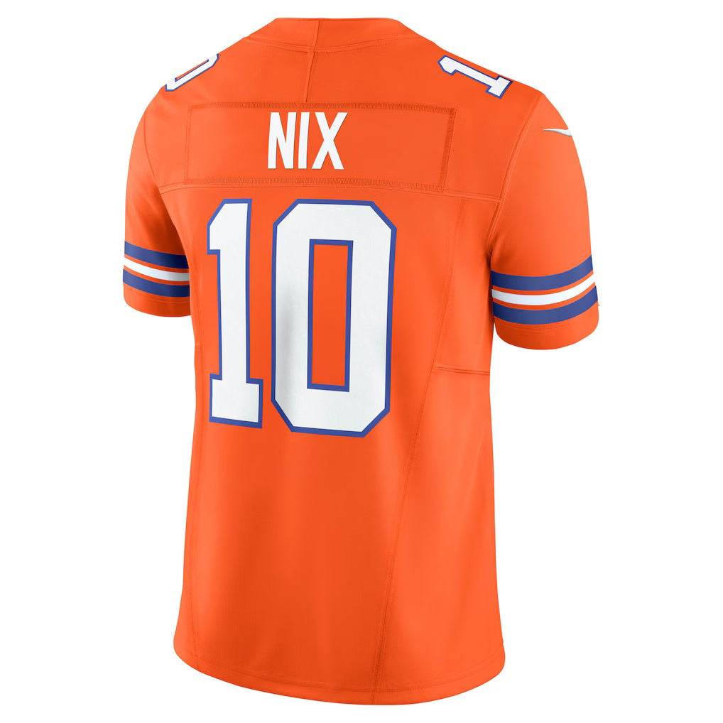 American Football Jersey | D.Broncos #10 Bo Nix Orange Vapor F.U.S.E. Limited Stitched Football American Jersey - image 1