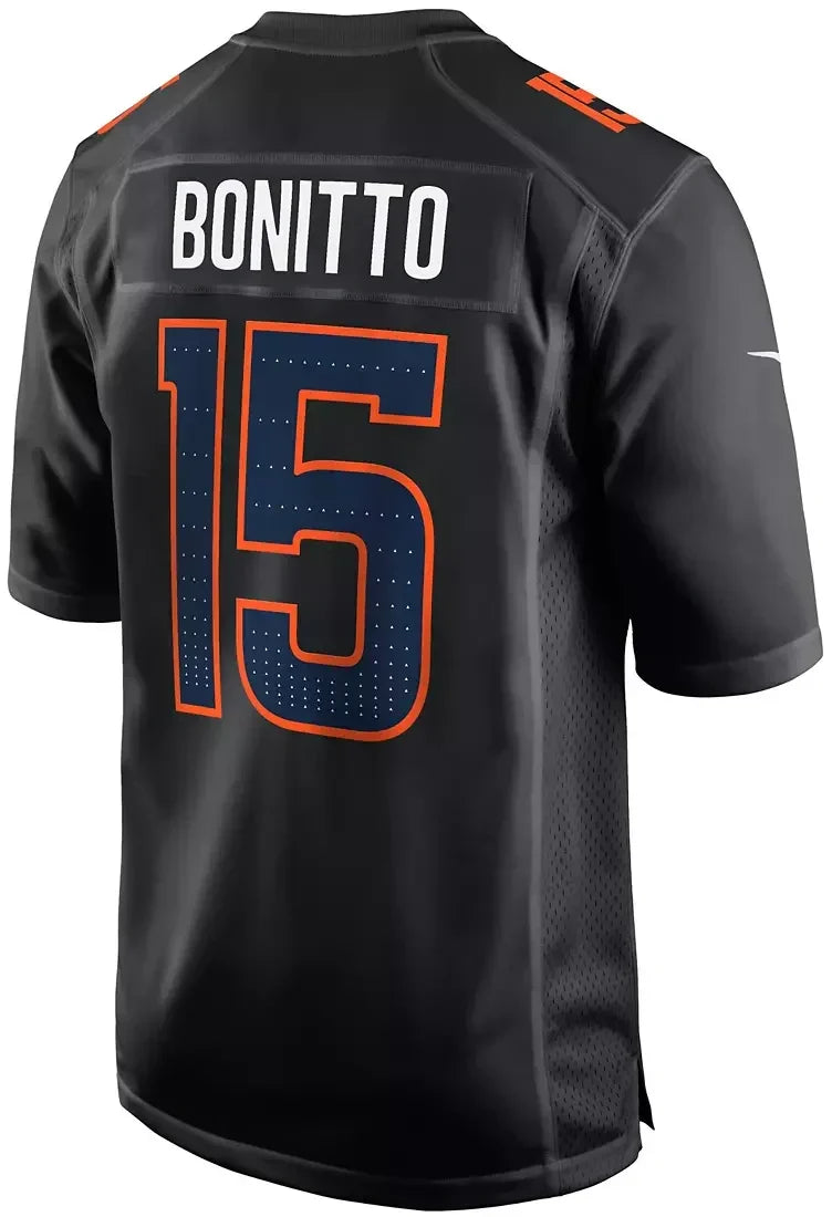 American Football Jersey | D.Broncos #15 Nik Bonitto Black Fashion Game Stitched Football American Jersey - image 1