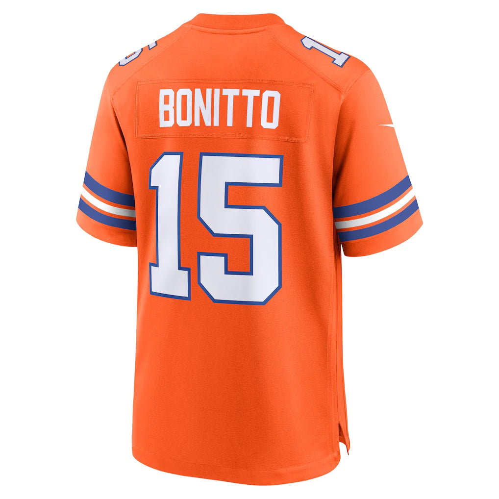 American Football Jersey | D.Broncos #15 Nik Bonitto Orange Alternate 2 Mile High Collection 1977 Throwback Game Stitched Football American Jersey - image 1