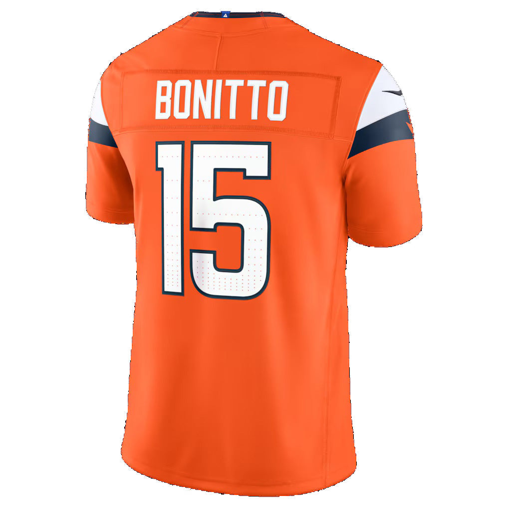 American Football Jersey | D.Broncos #15 Nik Bonitto Orange Team Vapor F.U.S.E. Stitched Limited - image 1
