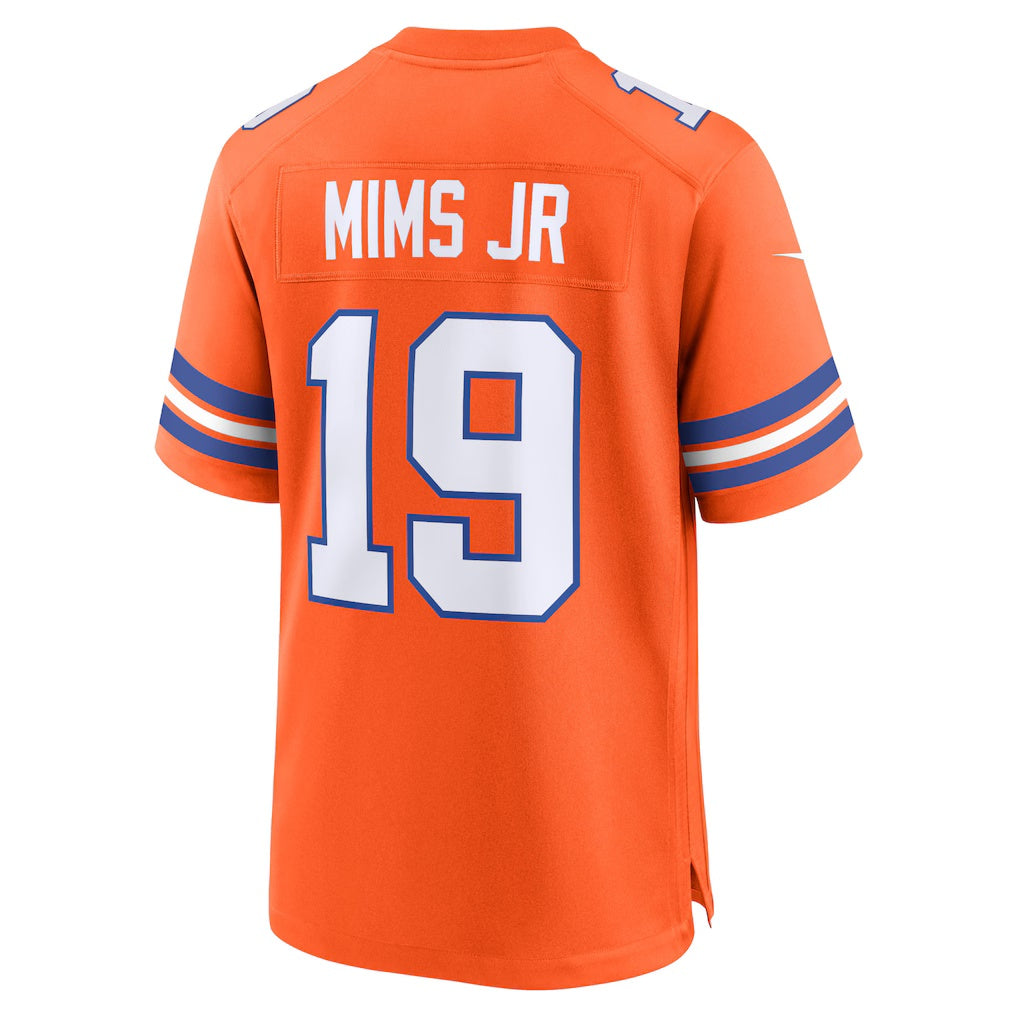 American Football Jersey | D.Broncos #19 Marvin Mims Jr Orange Mile High Collection 1977 Throwback Player Game Stitched Football American Jersey - image 1