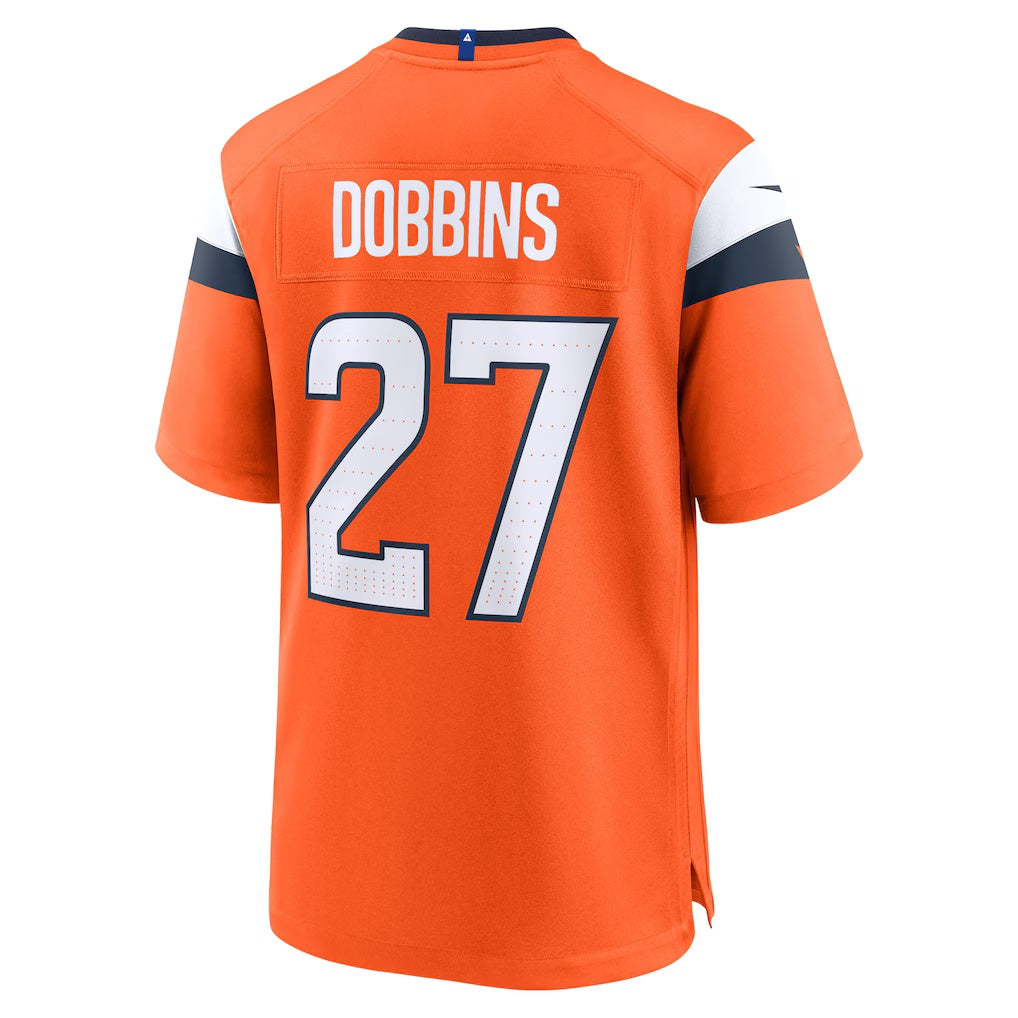 American Football Jersey | D.Broncos #27 J.K. Dobbins Orange Team Game Stitched Football American Jersey - image 1