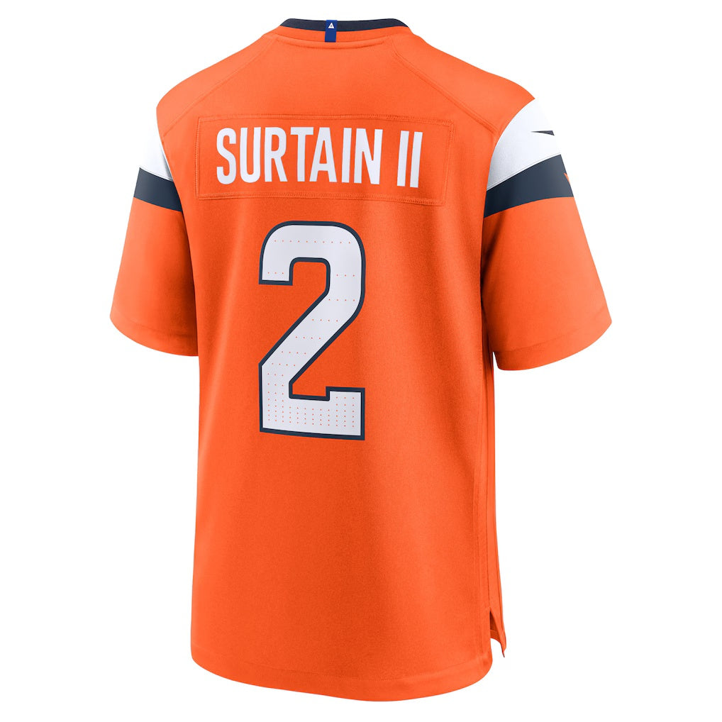 American Football Jersey | D.Broncos #2 Patrick Surtain II Orange Mile High Collection Game Stitched Football American Jersey - image 1