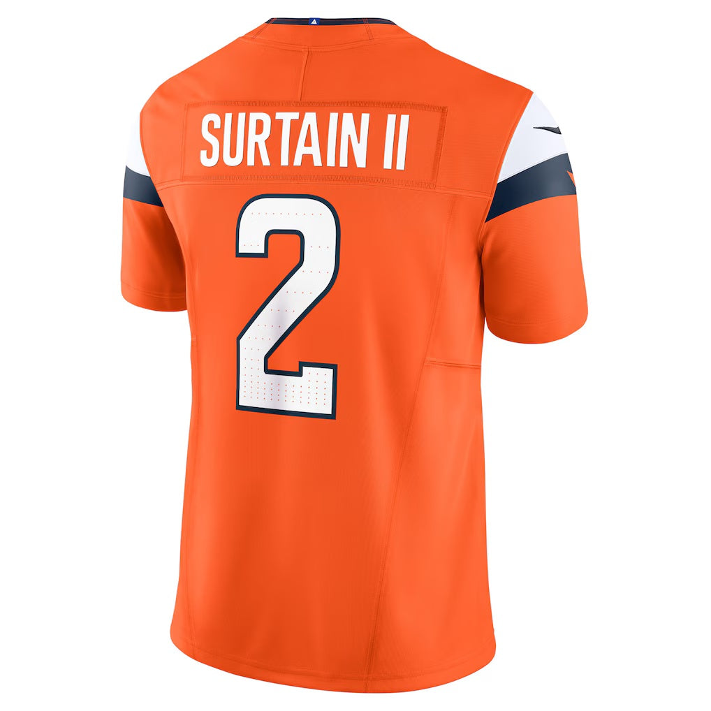 American Football Jersey | D.Broncos #2 Patrick Surtain II Orange Mile High Collection Vapor F.U.S.E. Limited Stitched Football American Jersey - image 1