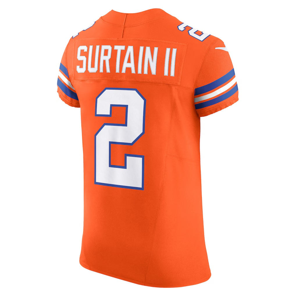American Football Jersey | D.Broncos #2 Patrick Surtain II Orange Vapor F.U.S.E. Jersey Vapor F.U.S.E. Stitched Football American Jersey - image 1