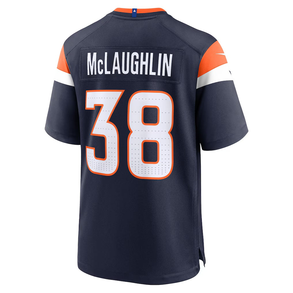 American Football Jersey | D.Broncos #38 Jaleel McLaughlin Navy Alternate Game Stitched Football American Jersey - image 1