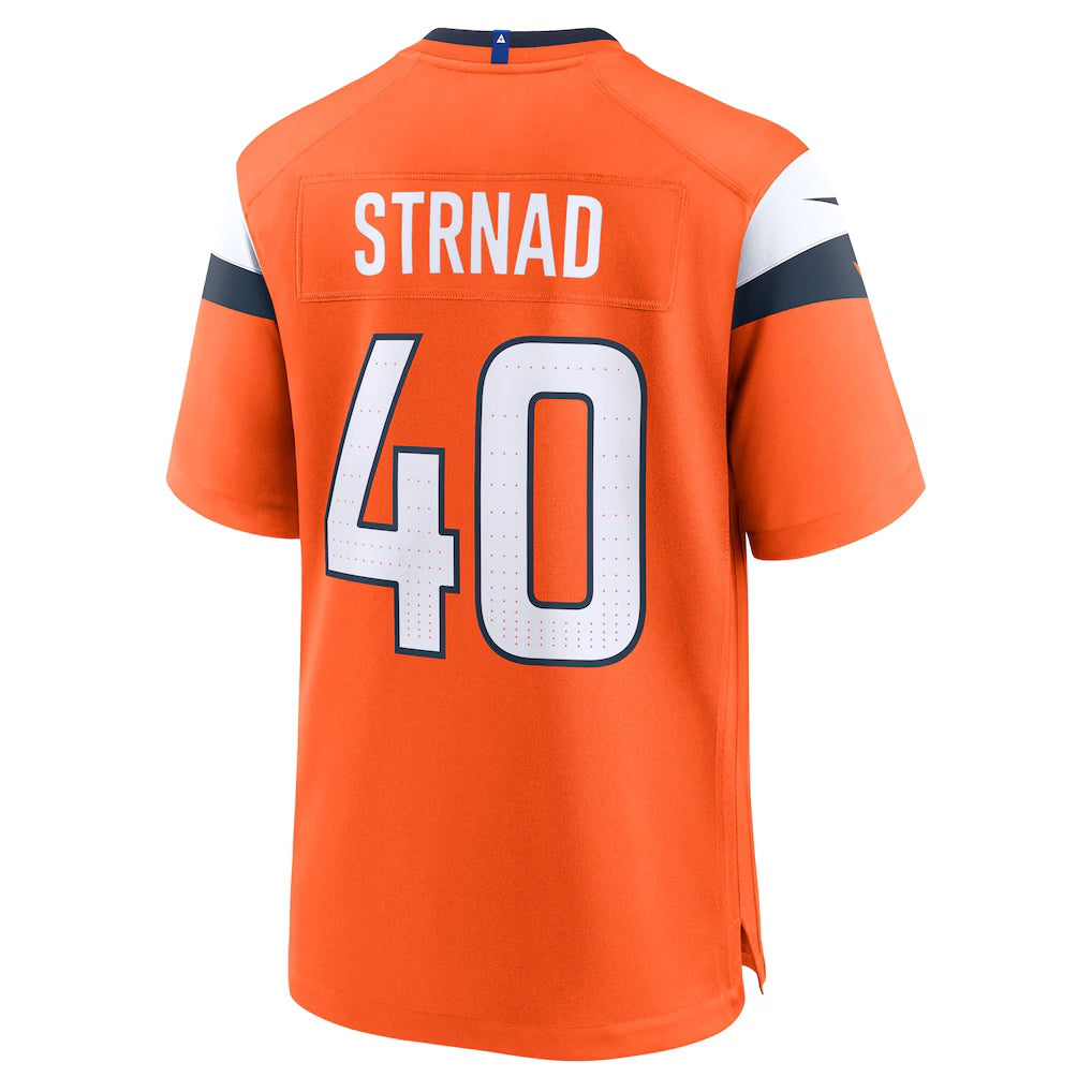American Football Jersey | D.Broncos #40 Justin Strnad Orange Team Game Stitched Football American Jersey - image 1