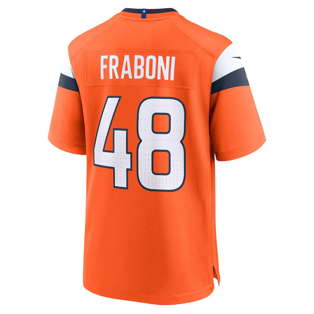 American Football Jersey | D.Broncos #48 Mitchell Fraboni Orange Team Game Stitched Football American Jersey - image 1