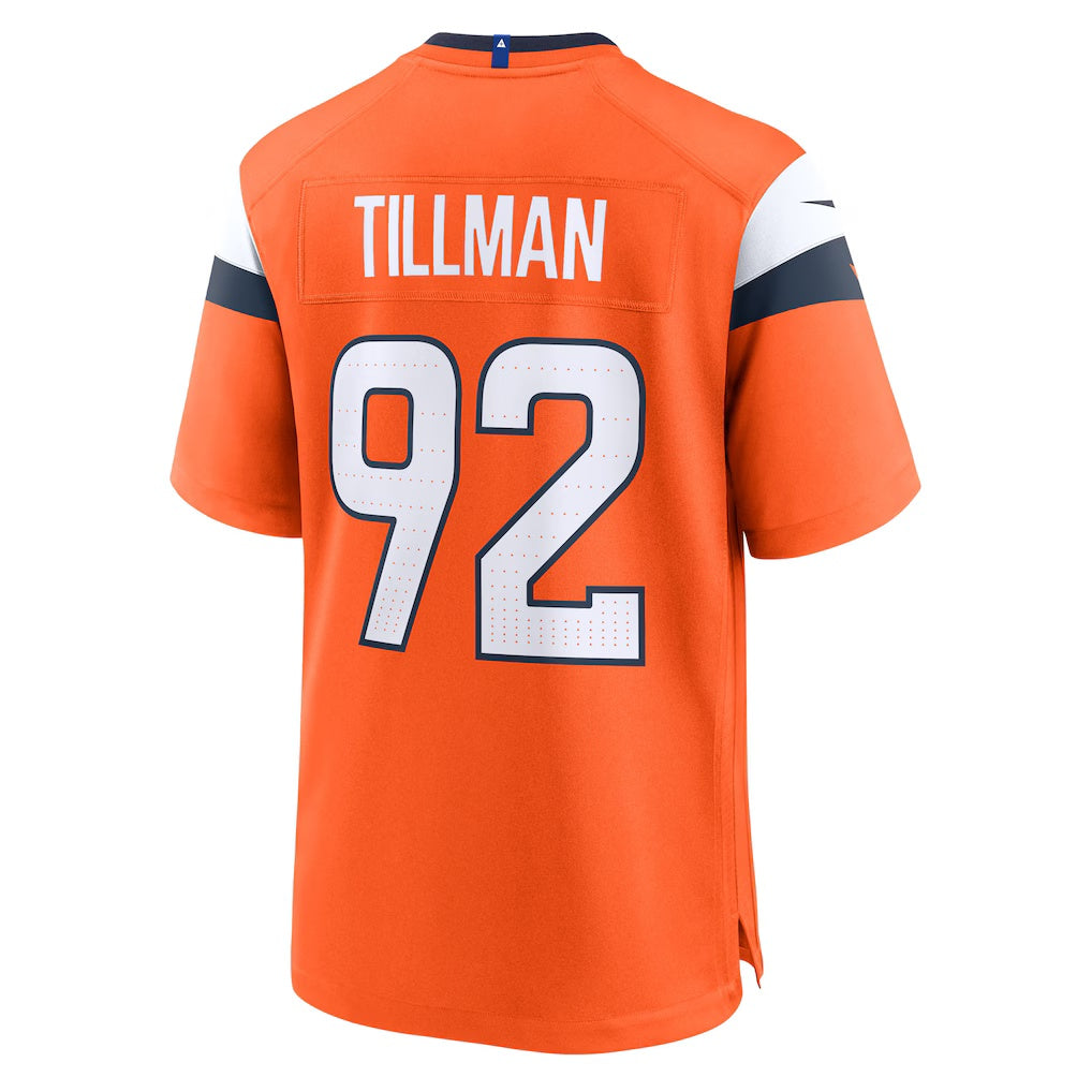 American Football Jersey | D.Broncos #92 Dondrea Tillman Orange Team Game Stitched Football American Jersey - image 1