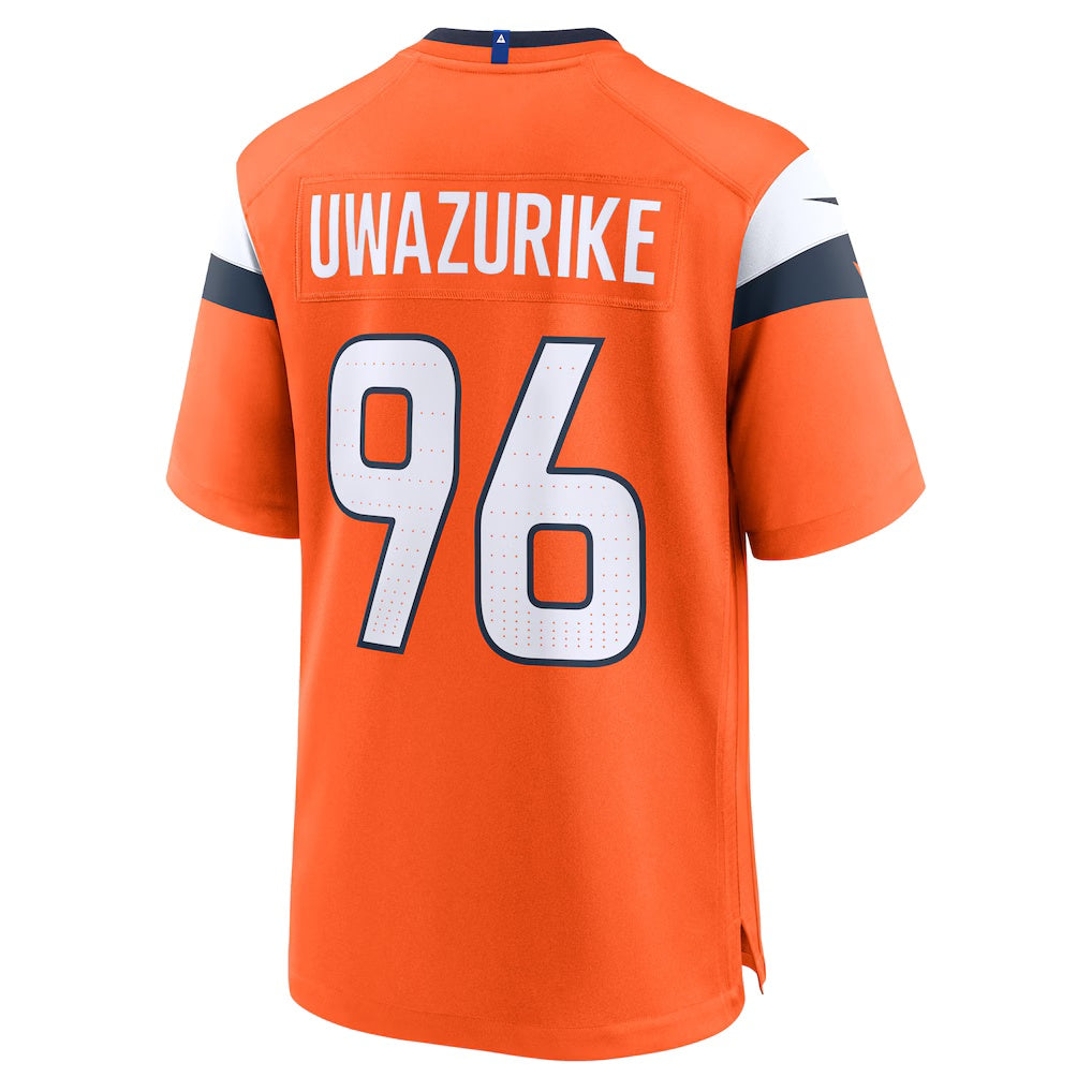 American Football Jersey | D.Broncos #96 Eyioma Uwazurike Orange Team Game Stitched Football American Jersey - image 1