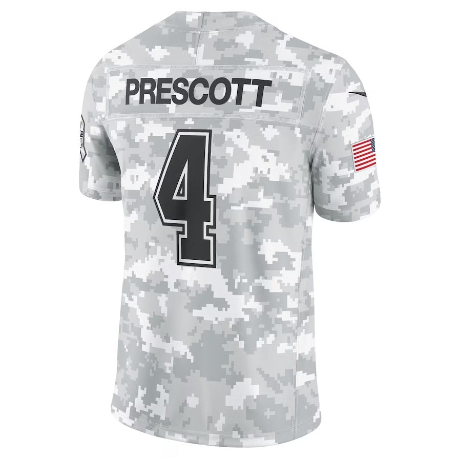 American Football Jersey | D.Cowboys #4 Dak Prescott Arctic Camo 2024 Salute to Service Limited Stitched Football American Jersey - image 1