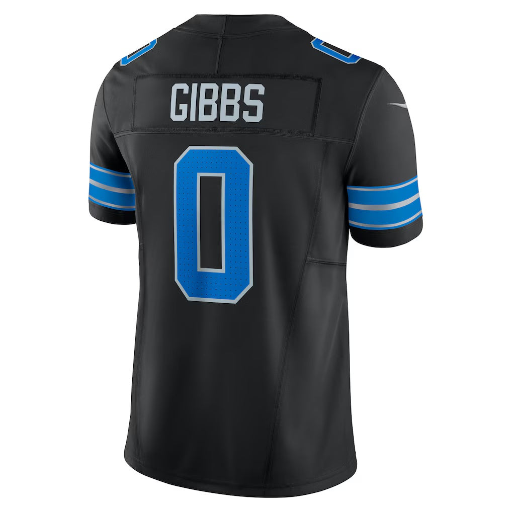 American Football Jersey | D.Lions #0 Jahmyr Gibbs Black 2nd Alternate Vapor F.U.S.E. Limited Stitched Football American Jersey - image 1