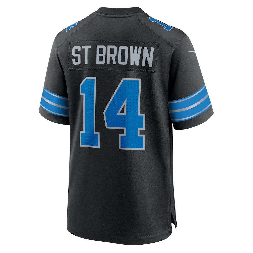 American Football Jersey | D.Lions #14 Amon-Ra St. Brown Black 2nd Alternate Game Stitched Football American Jersey - image 1