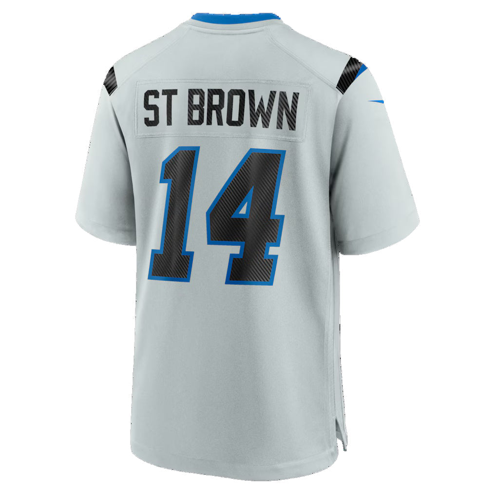 American Football Jersey | D.Lions #14 Amon-Ra St. Brown Silver 2026 Rivalries Collection Game Football Stitched Jersey - image 1
